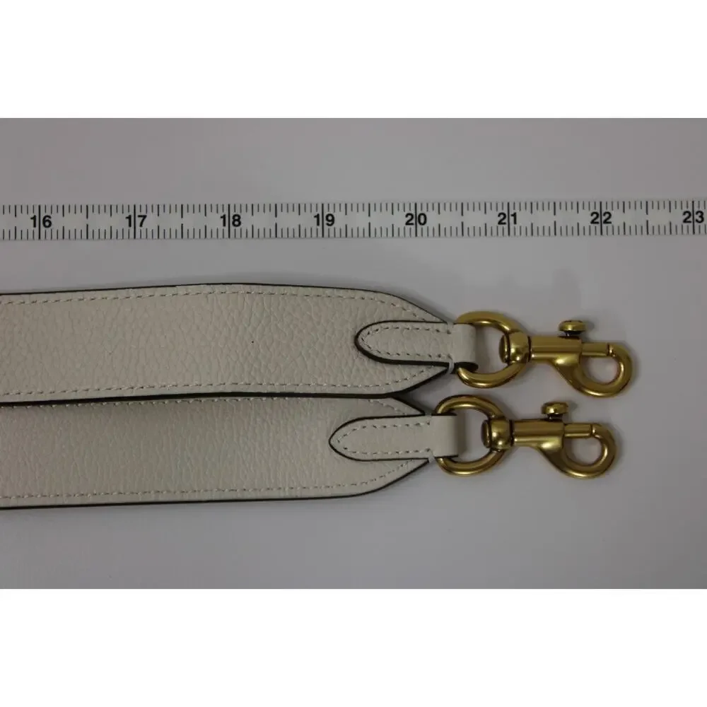 Coach White Ivory Leather Strap with Gold Hardware NEW